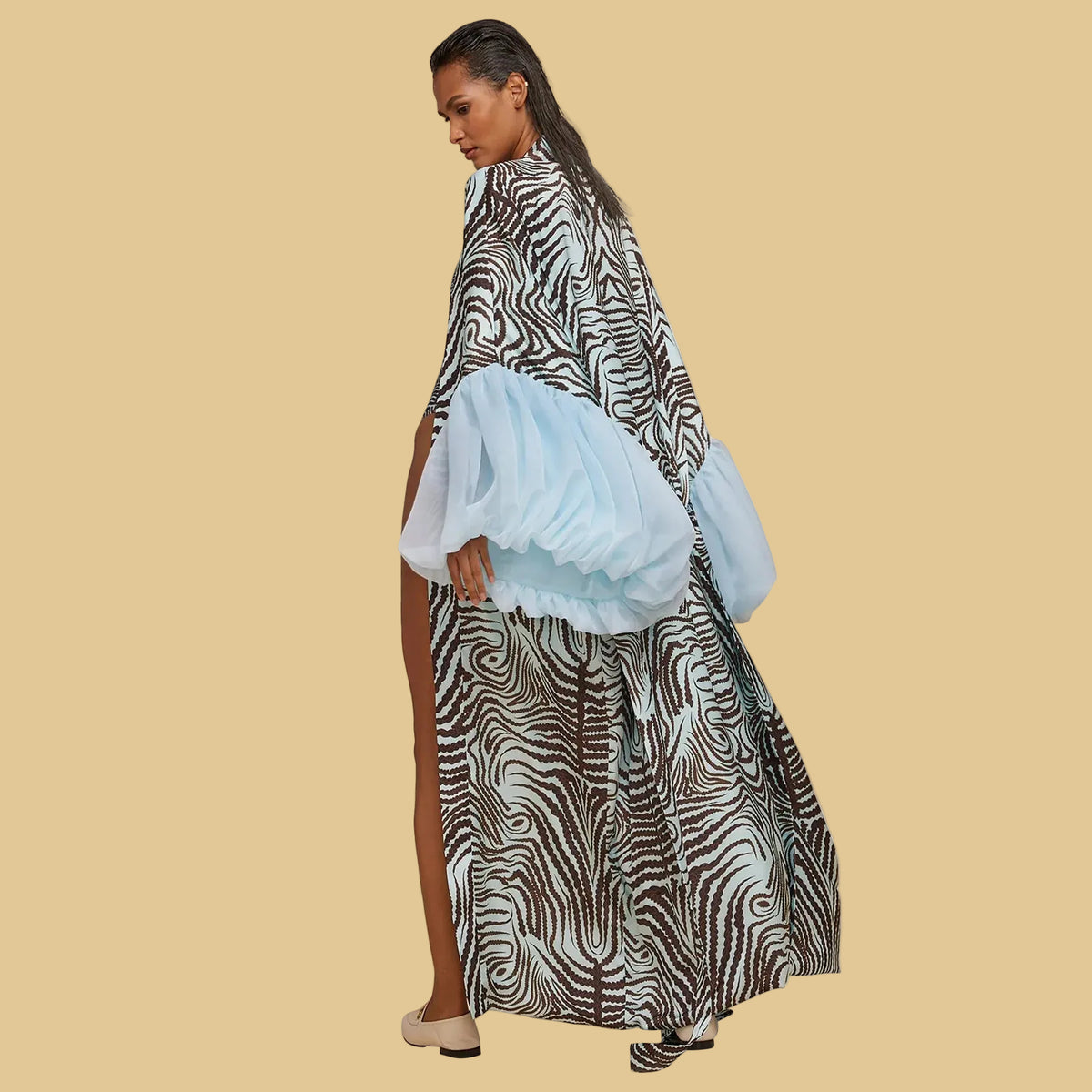 Kimono Long Femme Style Africain Motif Ethnique