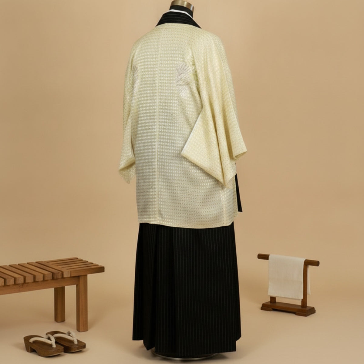 Kimono Homme Vintage Style Japonais Traditionnel en Polyester