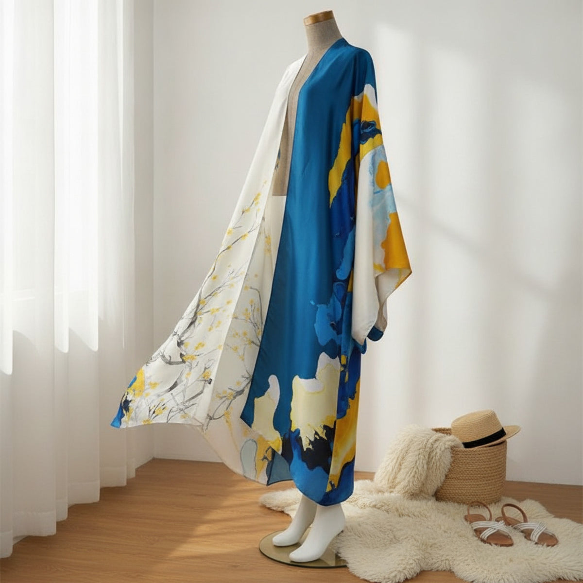 Kimono Long Imprimé Style Bohème Femme - Polyester