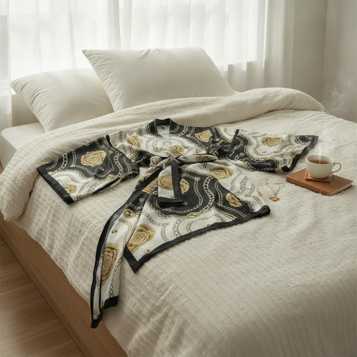 Kimono Mi-long Bohème Imprimé Polyester Femme