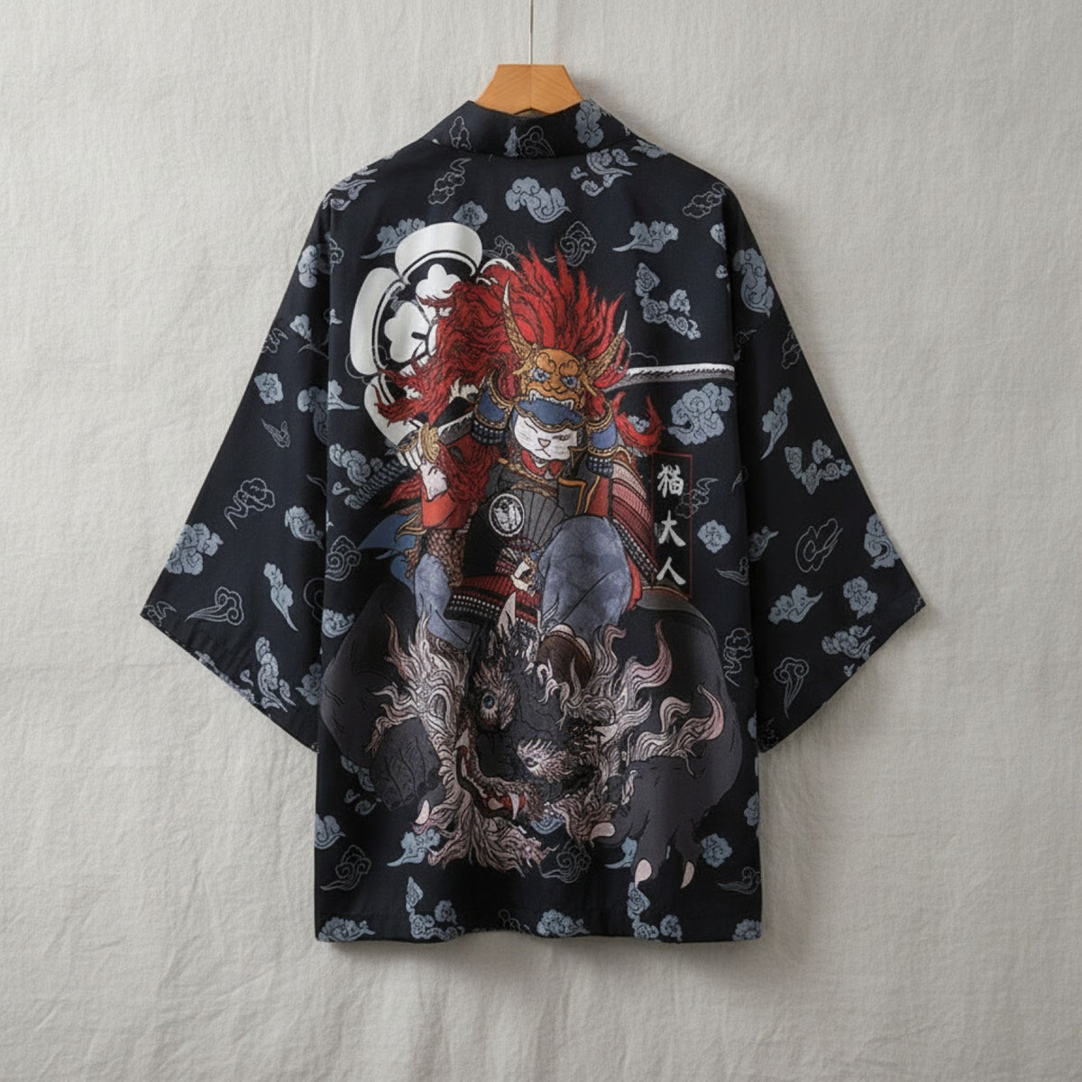 Kimono Court Polyester Motif Japonais - EASTQUEEN