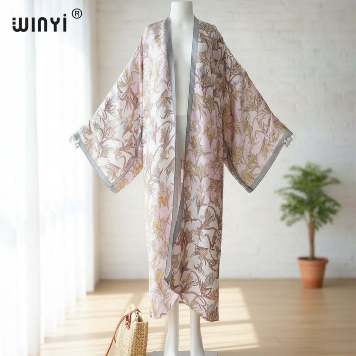 Kimono Long Bohème Imprimé Polyester Femme - Style Jeune
