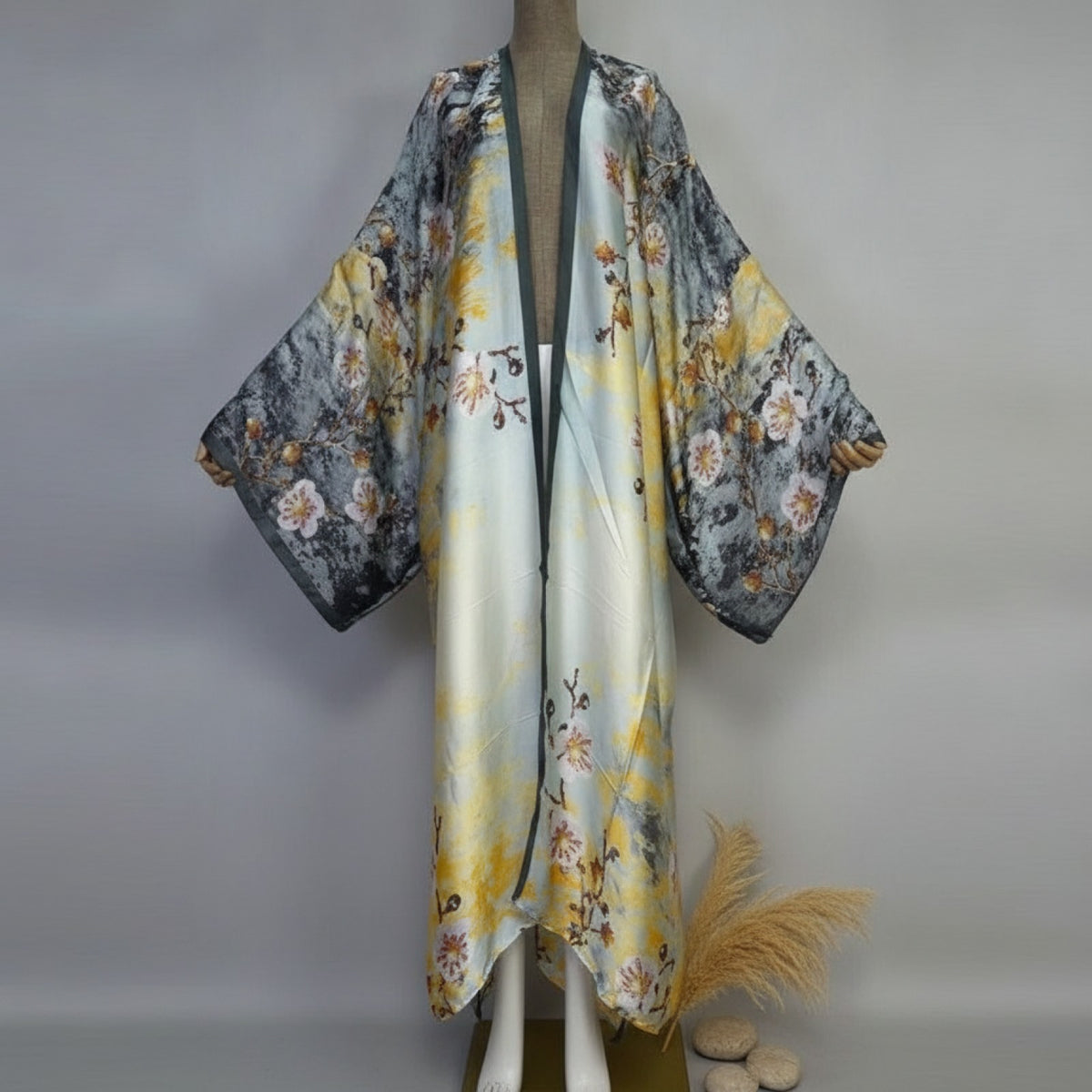 Kimono Long Bohème Femme Imprimé Polyester Léger