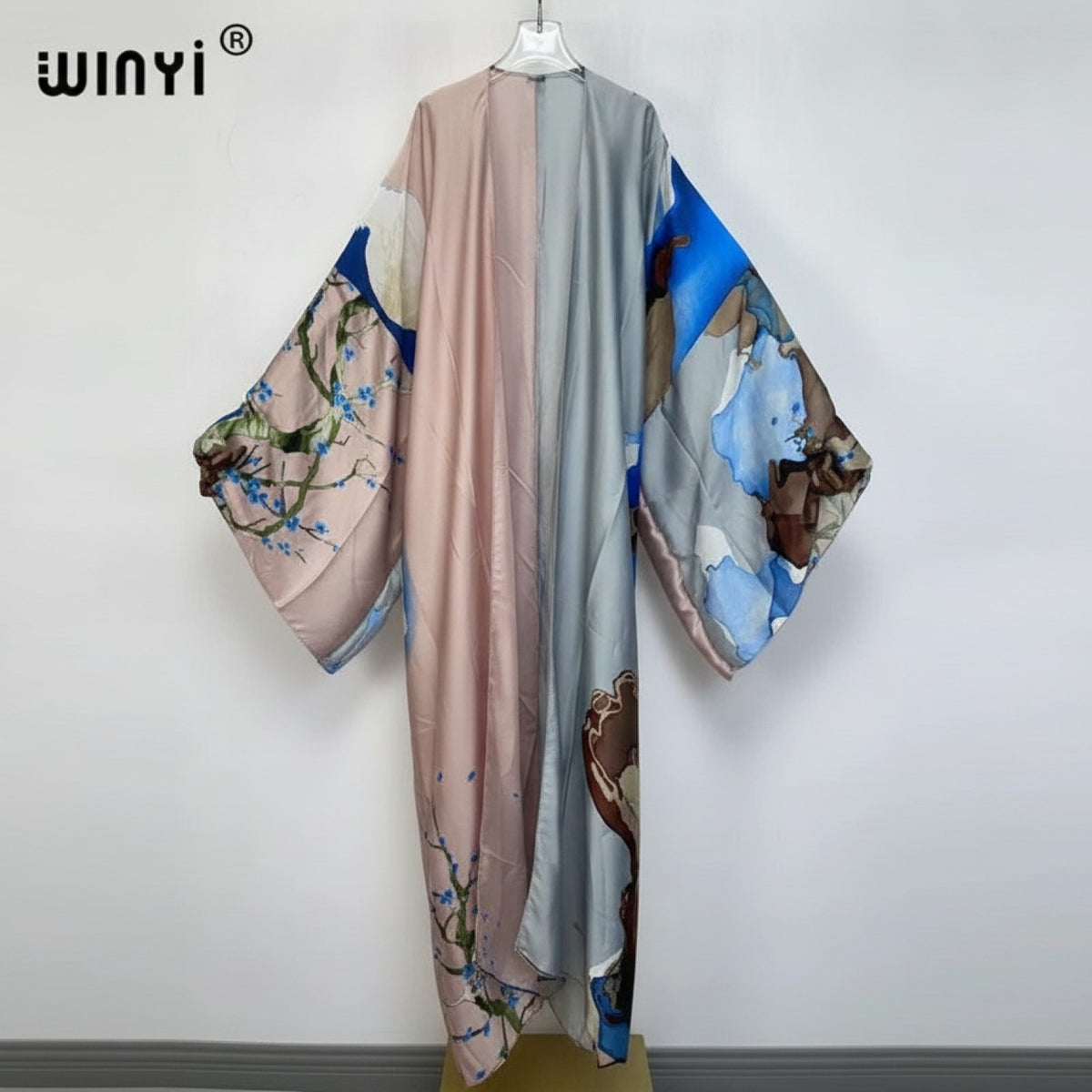 Kimono Long Bohème Imprimé "Silk Feeling" - Polyester