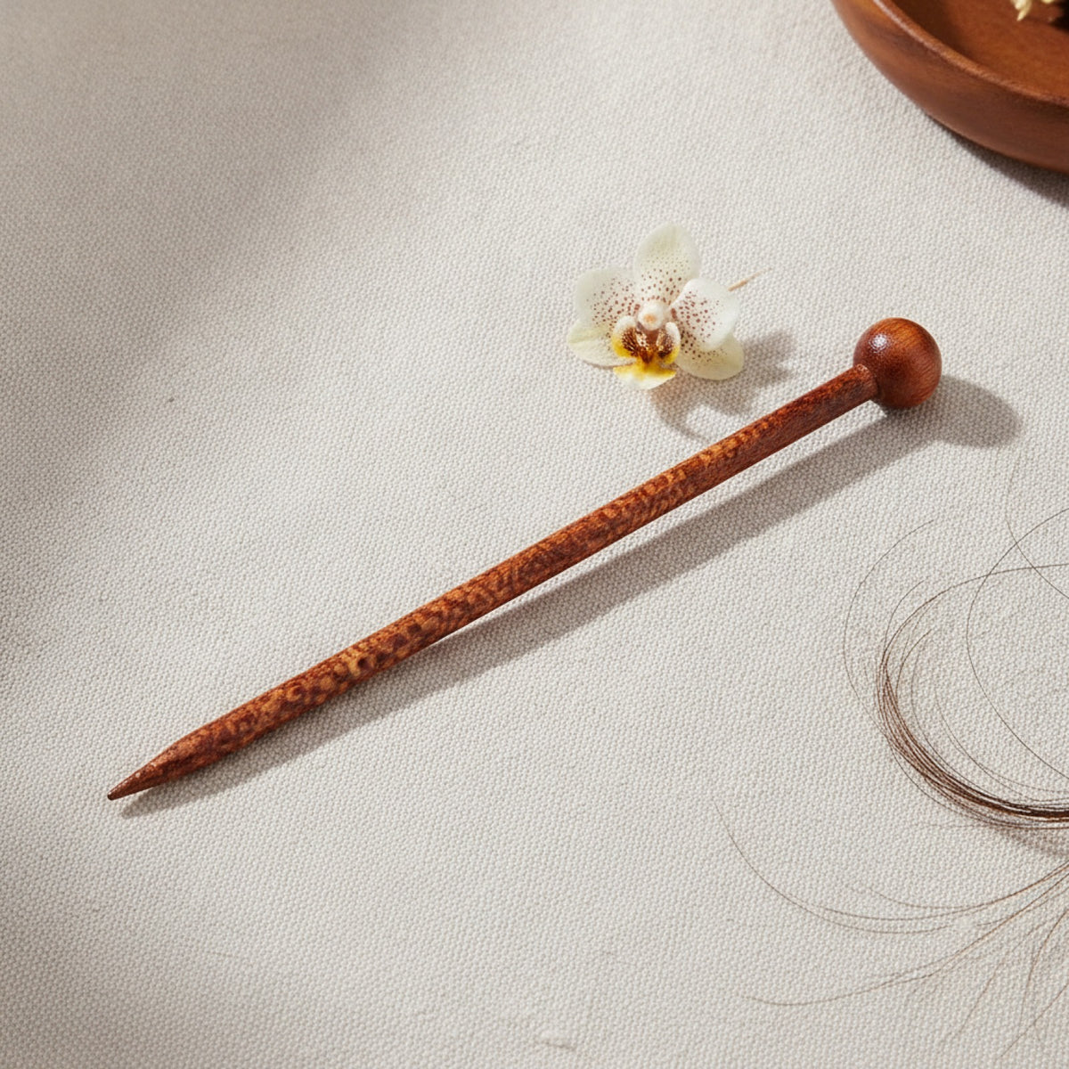 12 Baguettes à Cheveux en Bois Style Chinois Classique