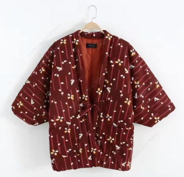 Kimono Veste Long Femme Coton