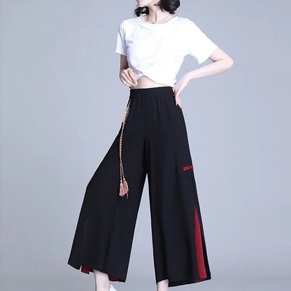 Pantalon Court Fluide en Mousseline pour Femme