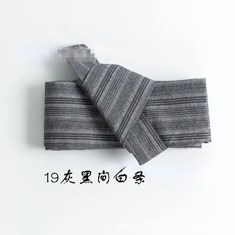 Ceinture Kimono Homme en Coton Rayé - Style Casual Japonais