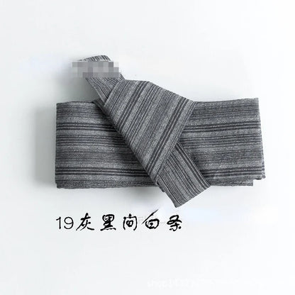 Ceinture Kimono Homme en Coton Rayé - Style Casual Japonais