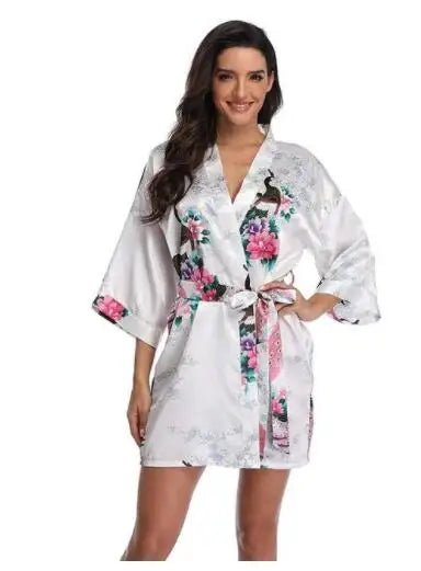 Kimono Mi-Long Satiné Femme - Confort et Style Estival