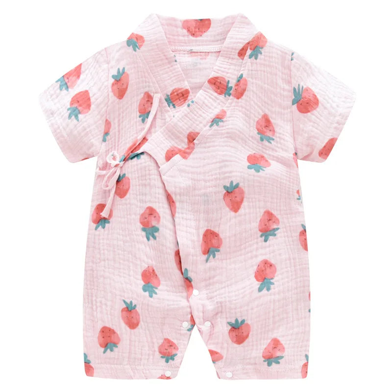 Barboteuse Bébé Fille Été en Coton Muslin
