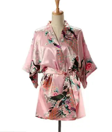 Kimono Mi-Long/Court Satin Femme - Léger et Confortable