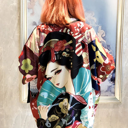 Kimono Court Polyester Style Asiatique