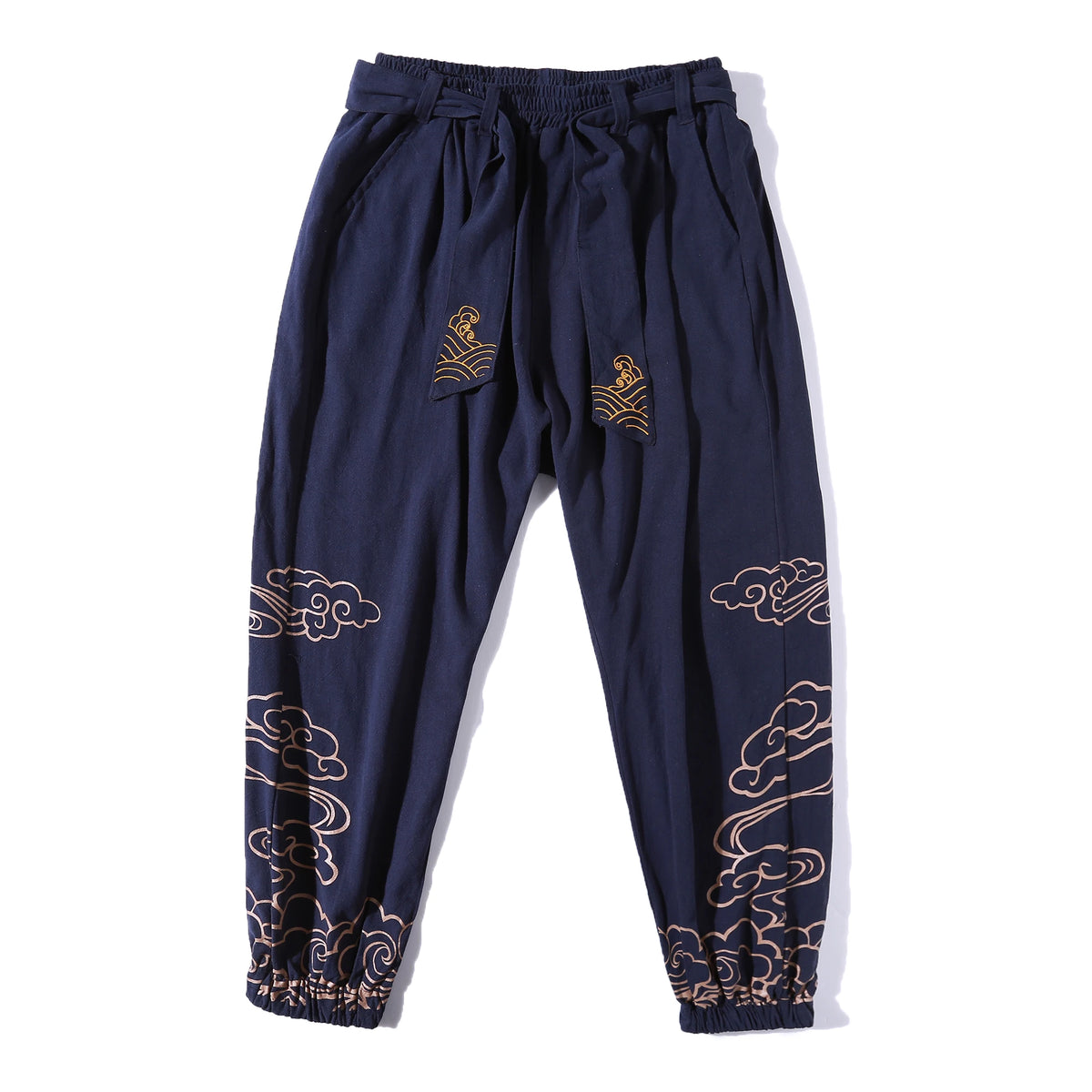 Pantalon Homme Harem Casual en Coton et Lin