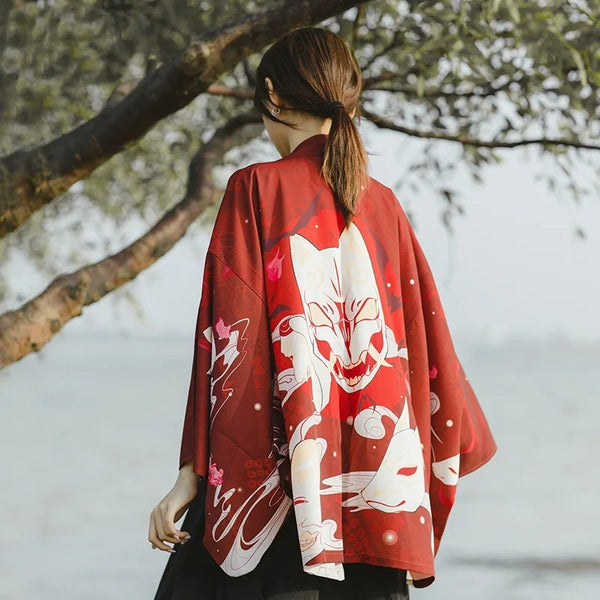 Kimono Court Style Japonais - Polyester