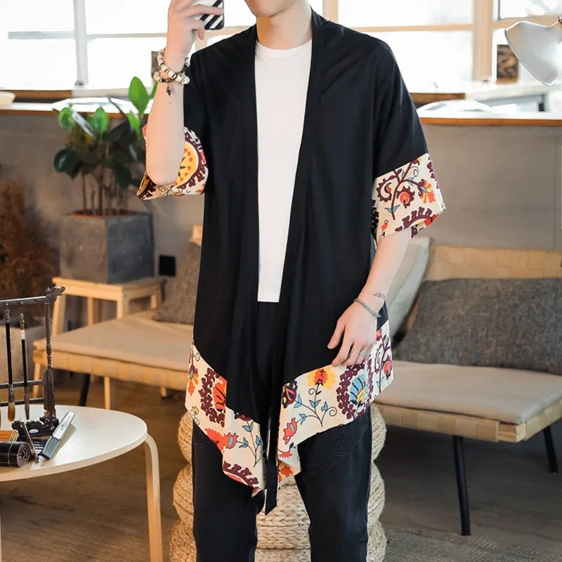 Kimono Mi-long Asymétrique Homme