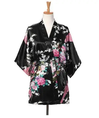 Kimono Mi-Long/Court Satin Femme - Léger et Confortable