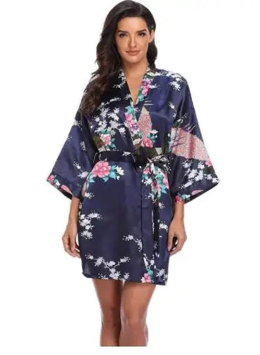 Kimono Mi-Long Satiné Femme - Confort et Style Estival