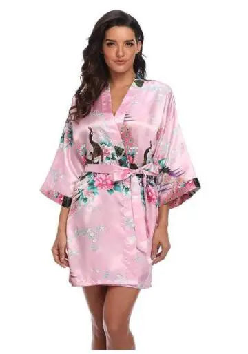 Kimono Mi-Long Satiné Femme - Confort et Style Estival