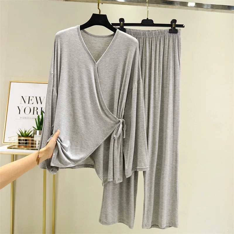 Kimono Long en Modal pour Femme - Confort et Style à la Maison