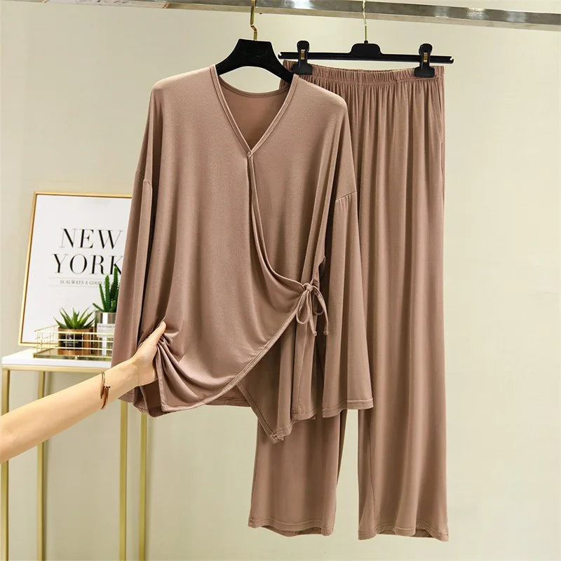 Kimono Long en Modal pour Femme - Confort et Style à la Maison