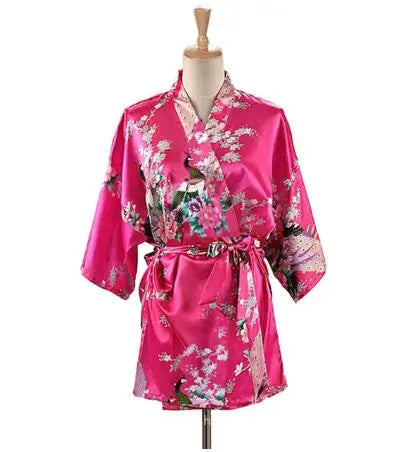 Kimono Mi-Long/Court Satin Femme - Léger et Confortable
