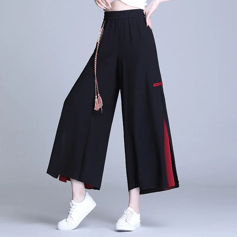 Pantalon Court Fluide en Mousseline pour Femme