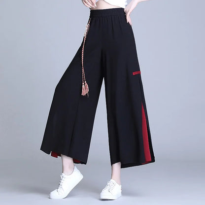 Pantalon Court Fluide en Mousseline pour Femme