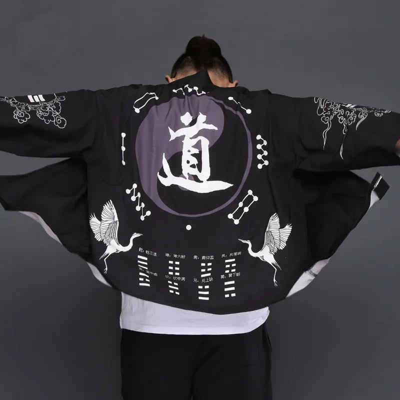 Kimono Homme Manches Courtes Style Traditionnel Asiatique