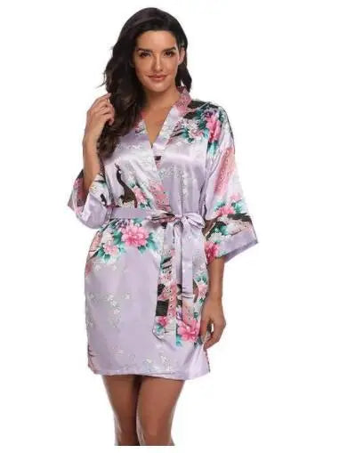 Kimono Mi-Long Satiné Femme - Confort et Style Estival