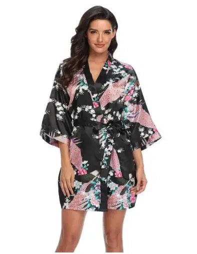 Kimono Mi-Long Satiné Femme - Confort et Style Estival