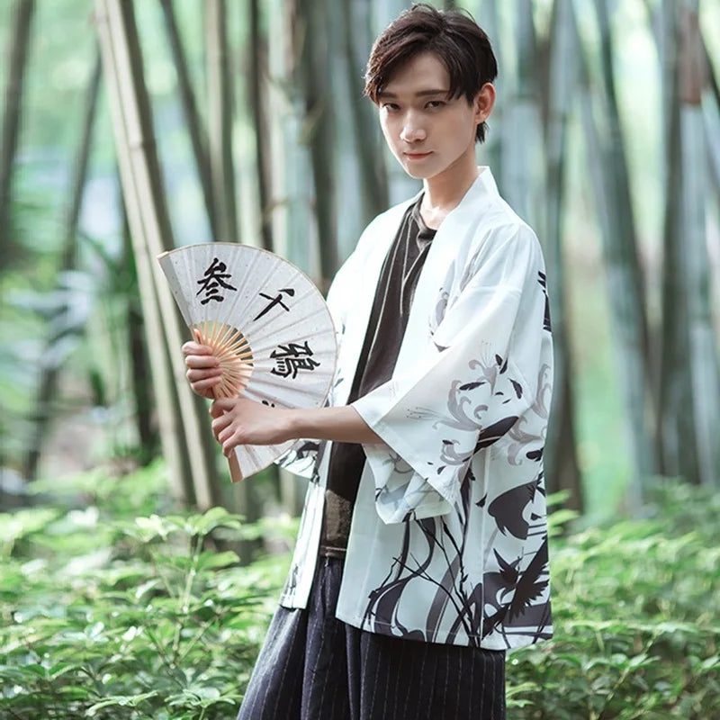 Kimono Homme Polyester Style Traditionnel Japonais