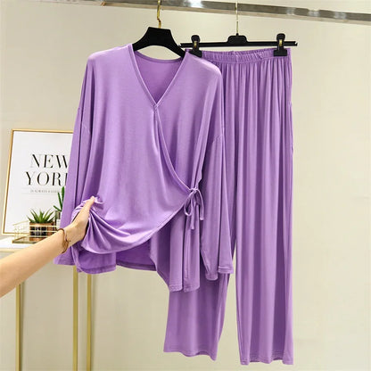 Kimono Long en Modal pour Femme - Confort et Style à la Maison