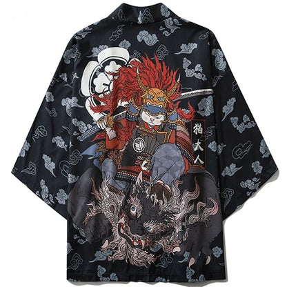 Kimono Court Polyester Motif Japonais