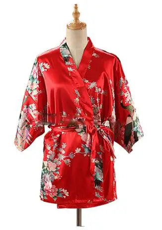Kimono Mi-Long/Court Satin Femme - Léger et Confortable