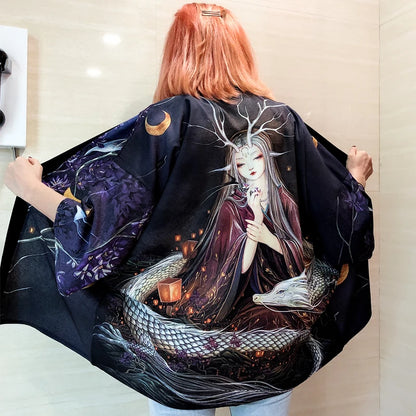 Kimono Court Style Japonais Polyester