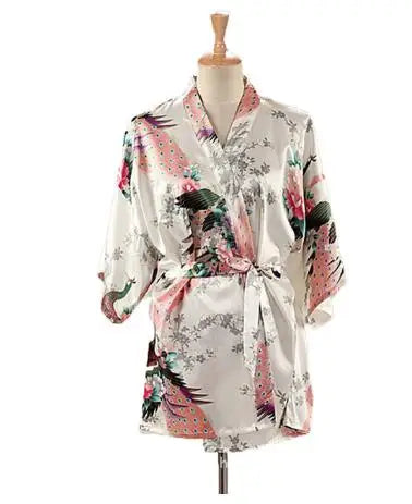 Kimono Mi-Long/Court Satin Femme - Léger et Confortable