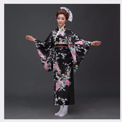Kimono Femme Traditionnel Japonais Satiné