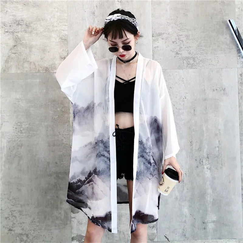 Kimono Court Style Asiatique Polyester Femme