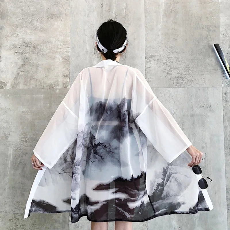 Kimono Court Style Asiatique Polyester Femme