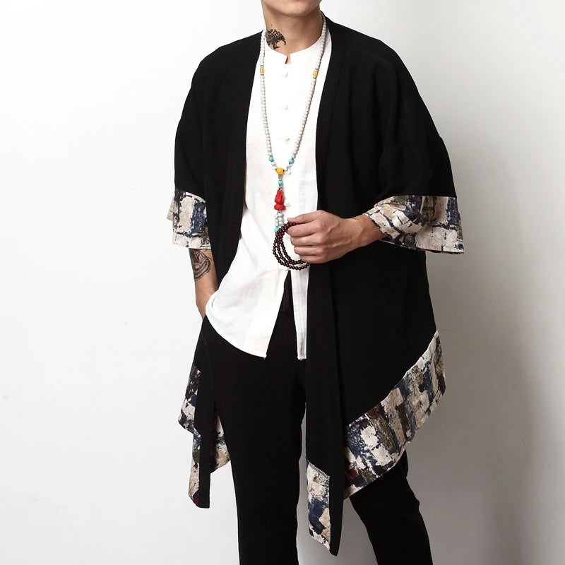 Kimono Mi-long Asymétrique Homme