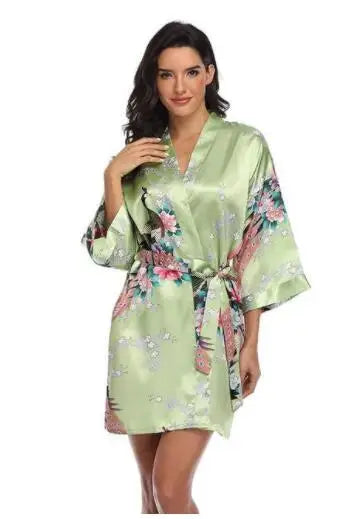 Kimono Mi-Long Satiné Femme - Confort et Style Estival