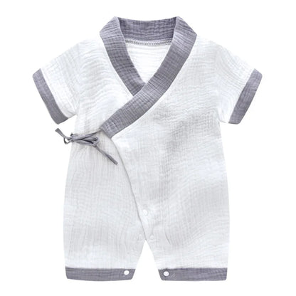 Barboteuse Bébé Été en Coton Muslin - Unisexe 0-24 Mois
