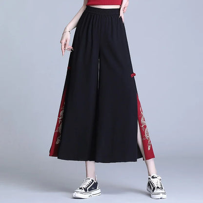 Pantalon Court Fluide en Mousseline pour Femme