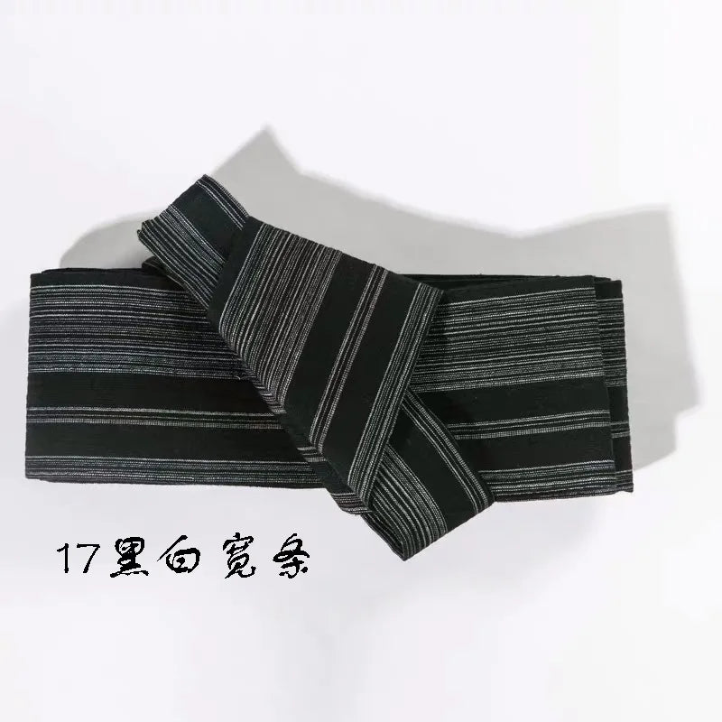 Ceinture Kimono Homme en Coton Rayé - Style Casual Japonais