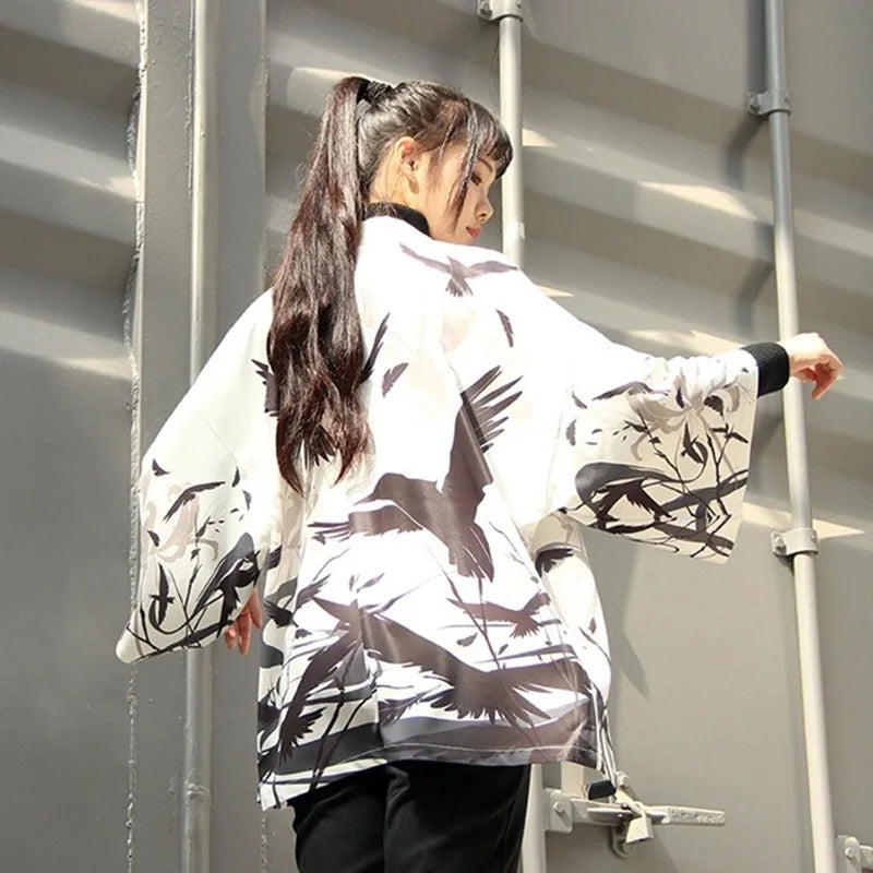 Kimono Court Style Japonais Polyester