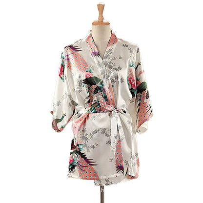 Kimono Mi-Long/Court Satin Femme - Léger et Confortable