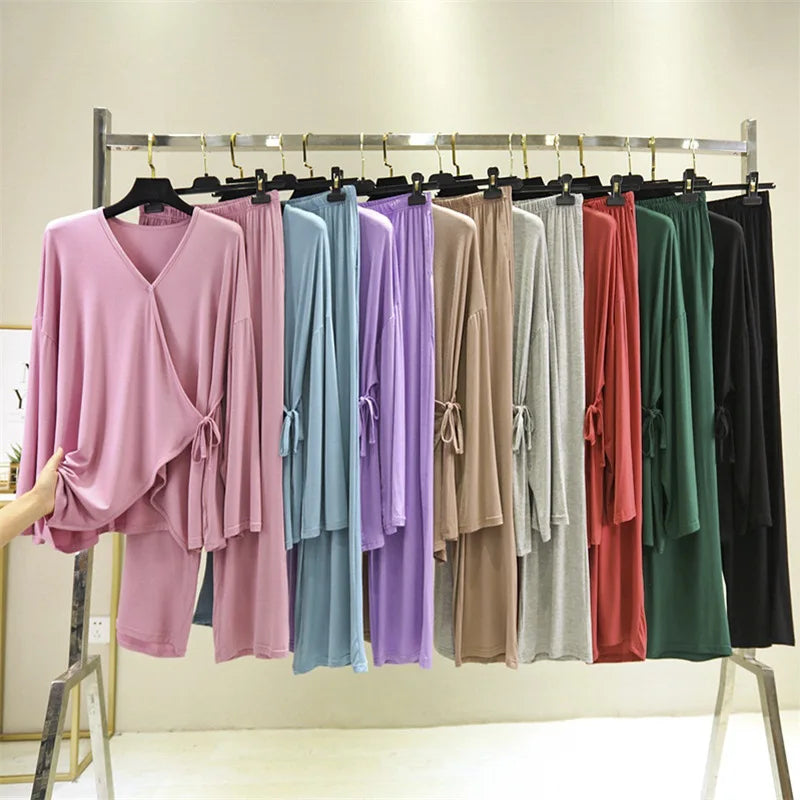 Kimono Long en Modal pour Femme - Confort et Style à la Maison
