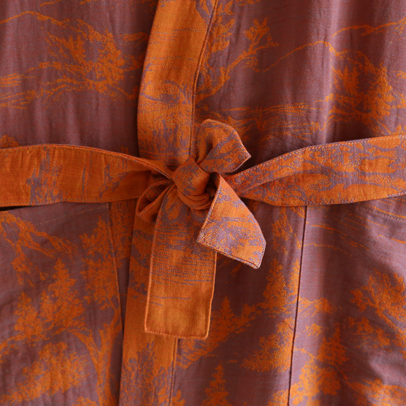 Kimono Mi-long Imprimé en Coton - Confort & Style