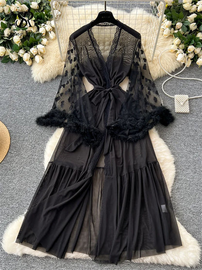 Kimono Mi-long d'été pour femme - Style élégant et léger